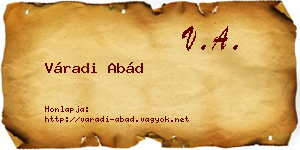 Váradi Abád névjegykártya